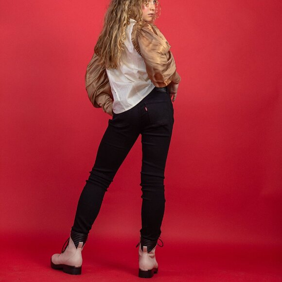 Off-White Leather Combat Booties by Michael Kors, Size 8.5 - Picture 4 of 11